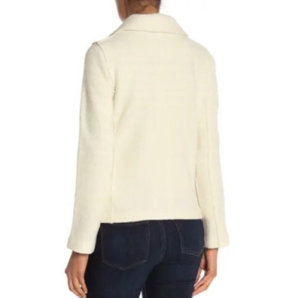 J Crew Women’s Wool Ivory Stadium Double Breasted Patch Pocket PeaCoat SZ 14 - Picture 2 of 9